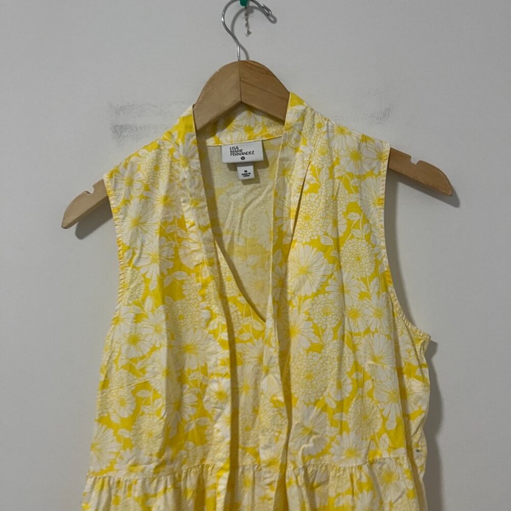 Lisa Marie Fernandez for Target Yellow & White Floral Midi Dress Size Medium - Picture 2 of 7